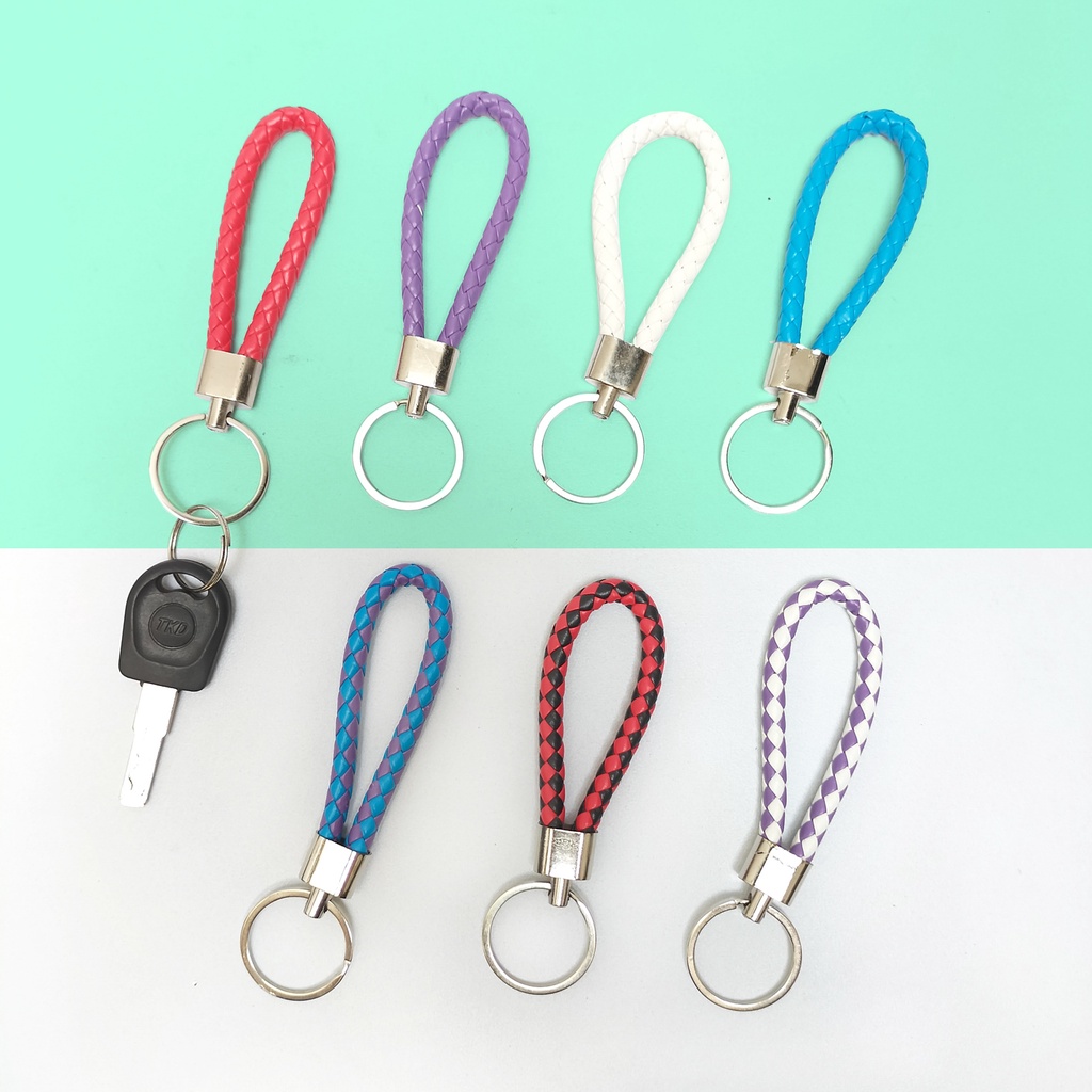 Keychain kulit sintetis gantungan kunci Tambang gantungan tas aksesoris tas korea gantungan kunci lucu