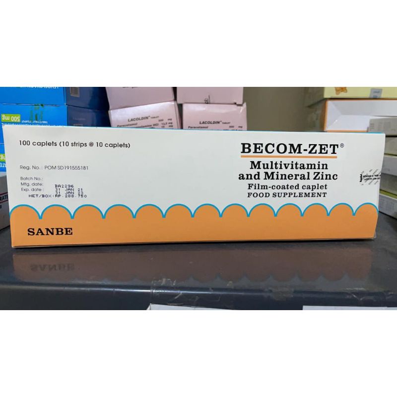 Becom Z Original Becom zet Multivitamin dan Zinc Mineral Becom Zet Tablet Murah Becom Vitamin Tubuh