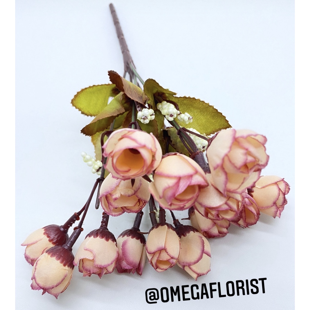 Bunga Kuncup Mini Artificial Bunga Artificial/Bunga Plastik/Bunga Dekorasi/Dekorasi Rumah/ Hiasan-Coklat