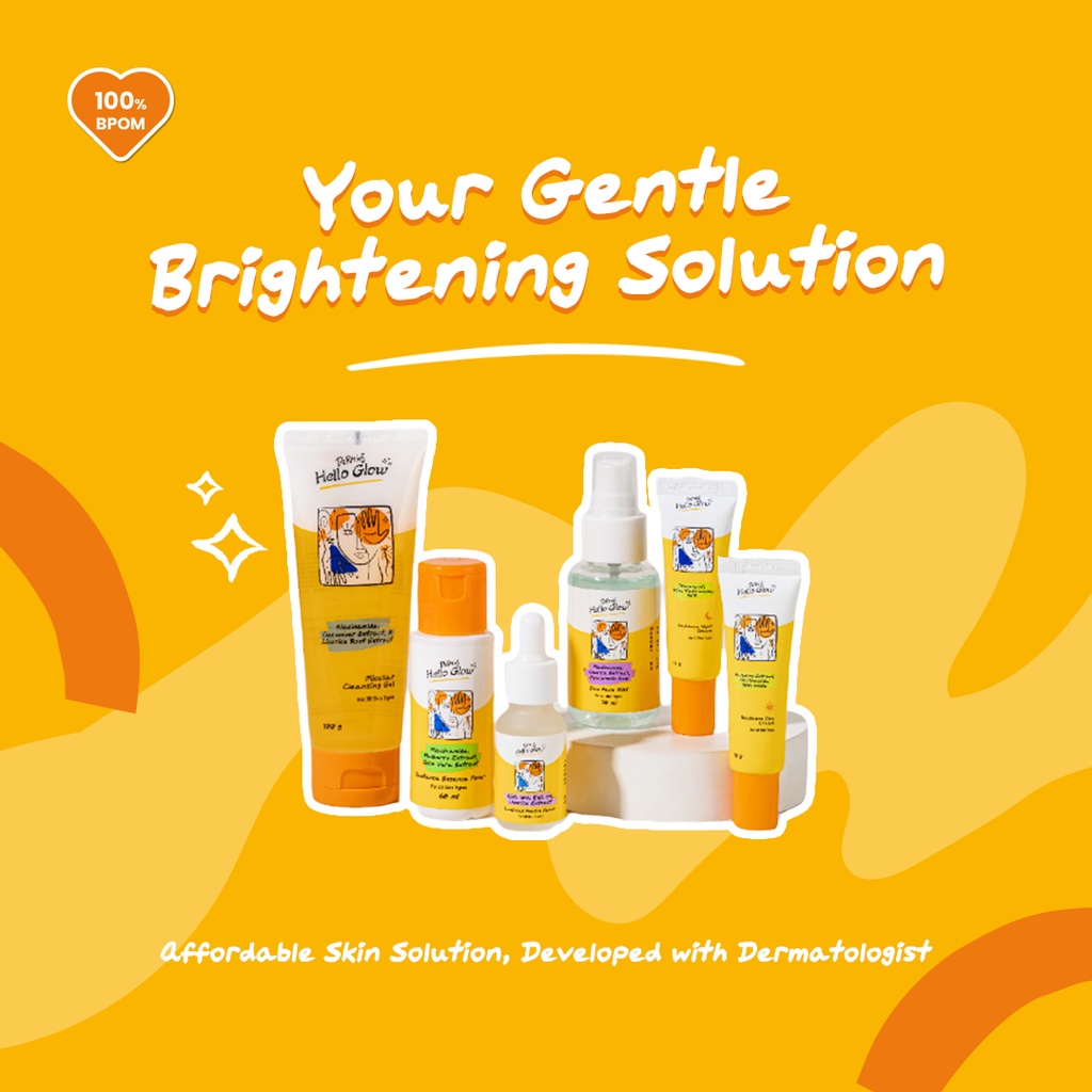 Dermies Hello Glow Radiance Day Cream 15g - Krim Wajah Pagi Pencerah + Vit E