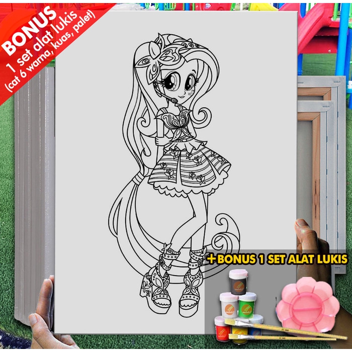 

Kanvas Drawing Pony Fluttershy Equestria Girl 30x40 cm MEL1163 Mewarnai Coloring