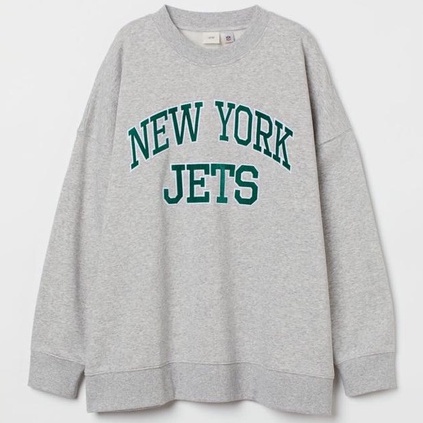 NEW YORK JETS Sweater Crewneck Wanita Bahan Fleece