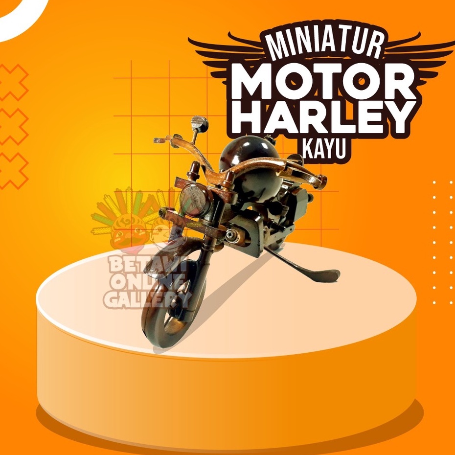 Miniatur Motor Harley Kayu jati