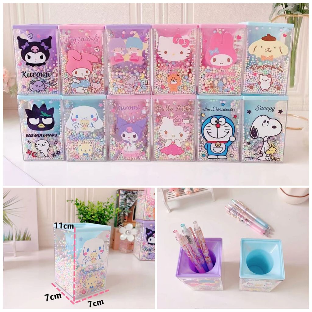 

Pen stand bubble plastik, tempat bolpen alat tulis hk melody karakter lain
