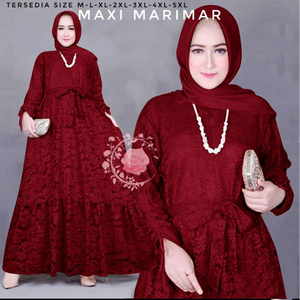 MX MARIMAR BRUKAT ORIGINAL L / XL  ORIGINAL GAMIS DRESS PESTA MEWAH TERLARIS TERBARU