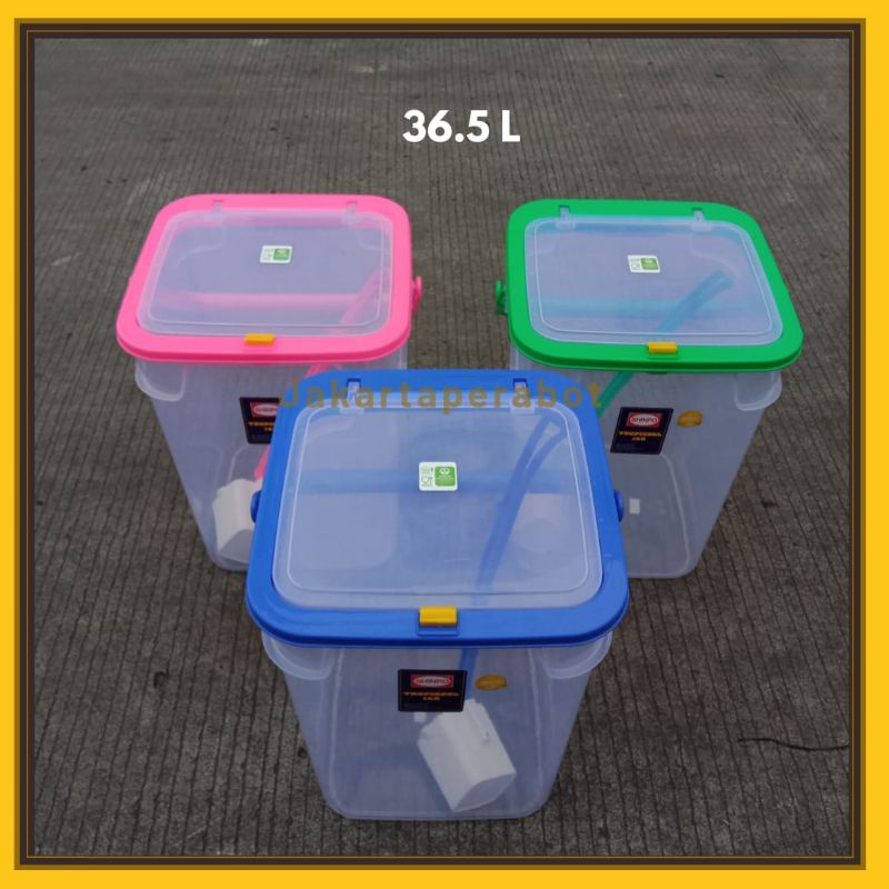 SHINPO - Toples Es Buah + Gayung 36 Liter / Toples Es Kelapa / Toples Wadah Air / Aquarium Es Buah