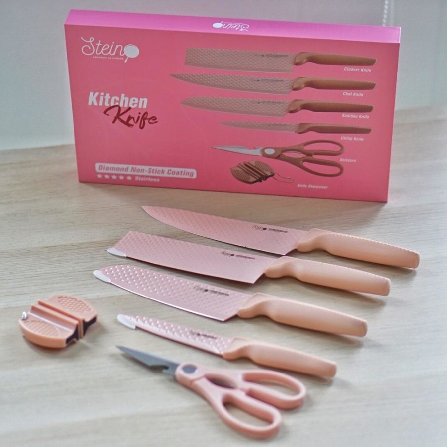 Stein Cookware Diamond Knife Set 6in1 Pisau Dapur Cantik