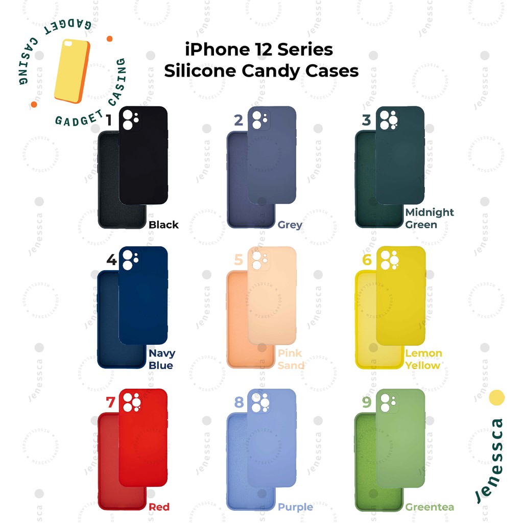 Casing iPhone 12/Mini/12 Pro/Max Silicone Case Tipis Soft Case Candy