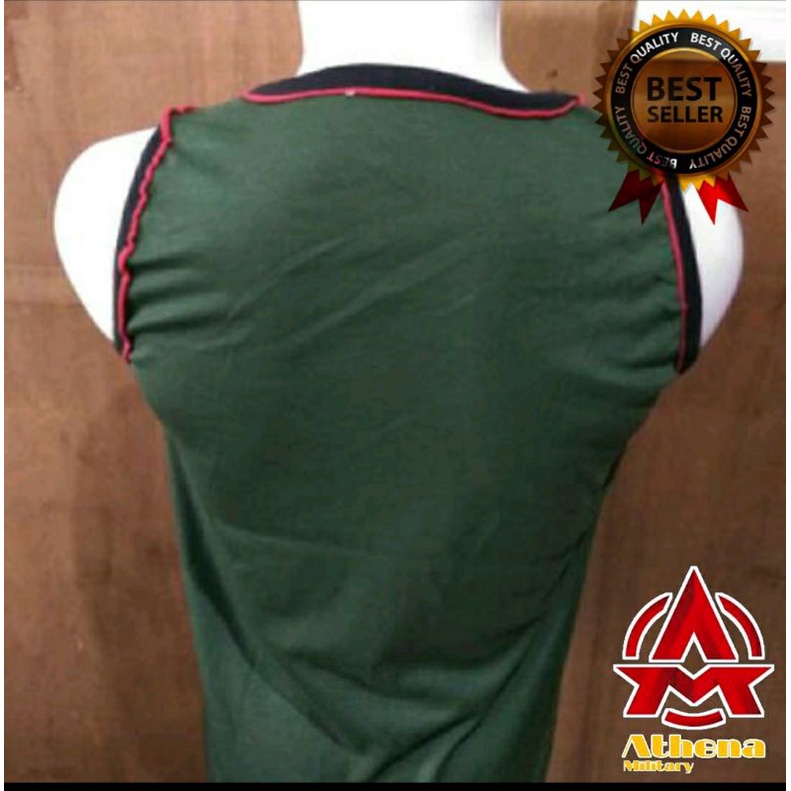 Singlet TNI AD Hijau Logo Kecil l Kaos Singlet TNI AD