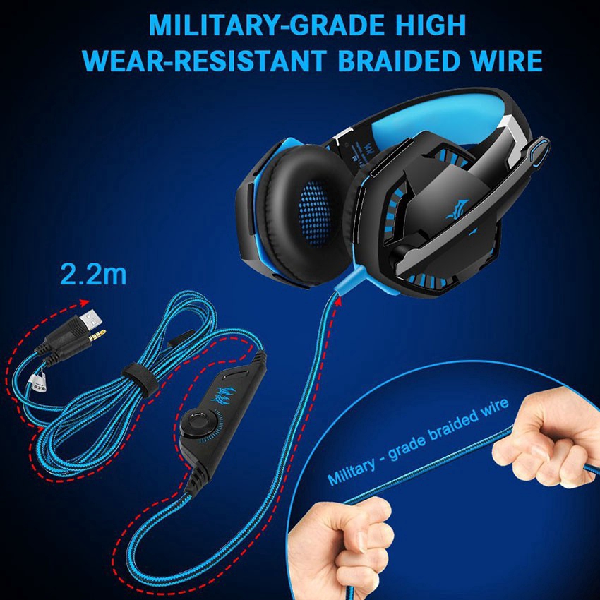 NEW Kotion Each G2000 Headset Gaming Dengan Mikrofon HD Untuk 3.5mm Jack for Pc Ps4 Ps3 Xbox Switch Headphone Gaming