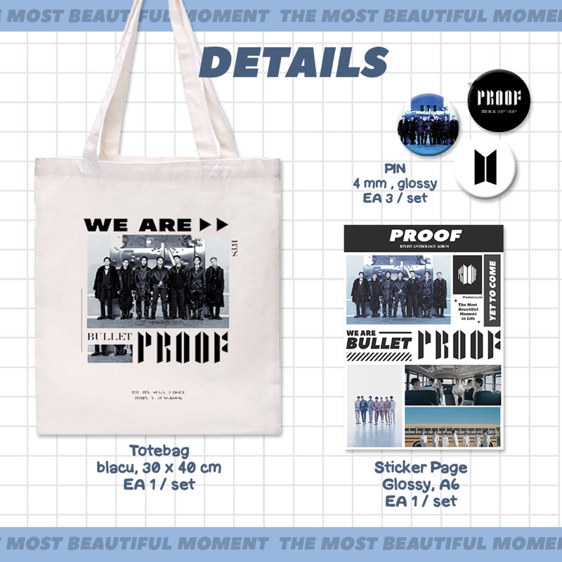 BTS PROOF WE ARE BULLETPROOF FANKIT PAKET LENGKAP BANGTAN ARMY PACK YET TO COME