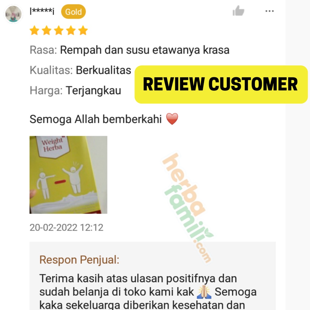 Susu Weight Herba - Nutrisi Multivitamin Susu Kambing Etawa Penggemuk &amp; Penambah Berat Badan Anak &amp; Dewasa