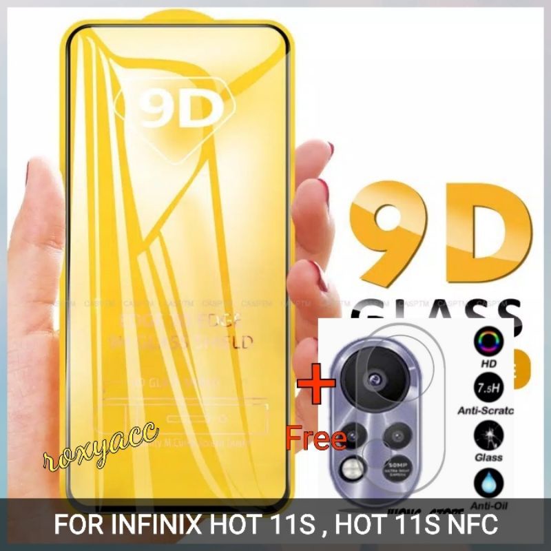 tempered glass 9D infinix hot 11S infinix hot 11S nfc screen protector