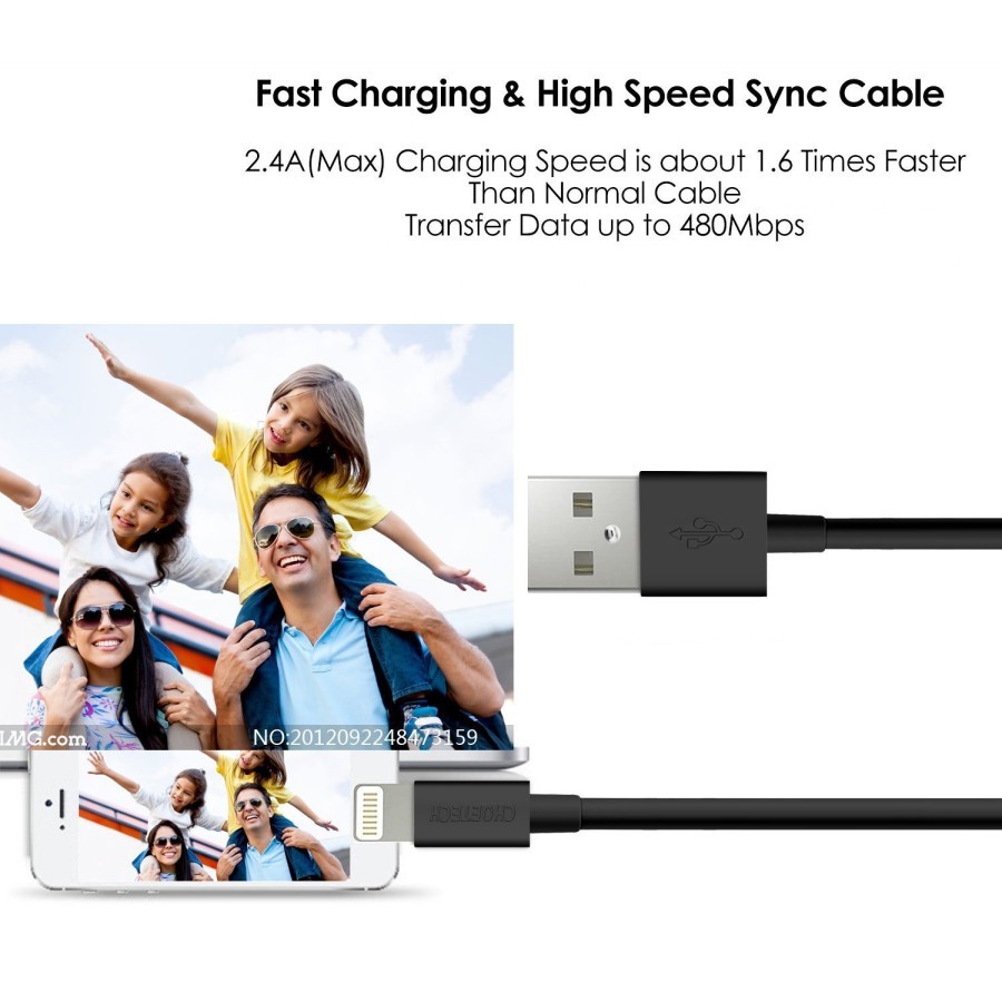 Usb to lightning 1.8m cable choetech Charge-Sync data 2.4a fot iphone-ipad-ipod ip0027