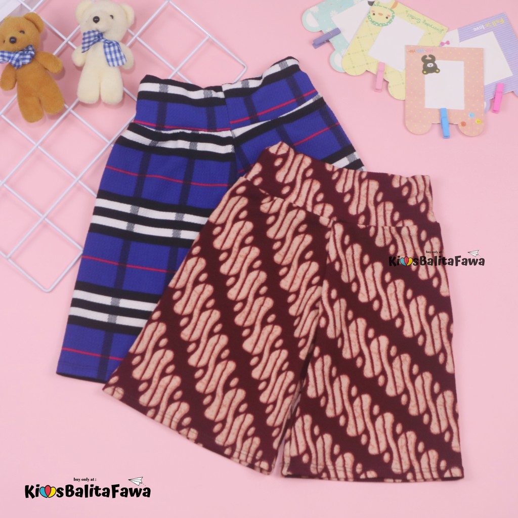 Kulot Motif Uk. 2-3 Tahun / Celana 3per4 Anak Perempuan Murah Celana Pendek Skirt Pants Adem Kulot