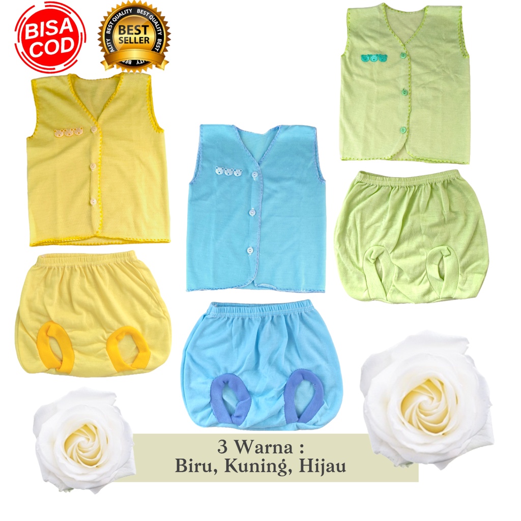 Setelan Baju Bayi Yukensi Newborn (0-4 Bukan) Satu Set Baju Bayi dan Celana Bayi Kaos Polos Baju Yukensi Kutung Celan Pop Celana Kodok Oneset Baju dan Celana Baru Lahir