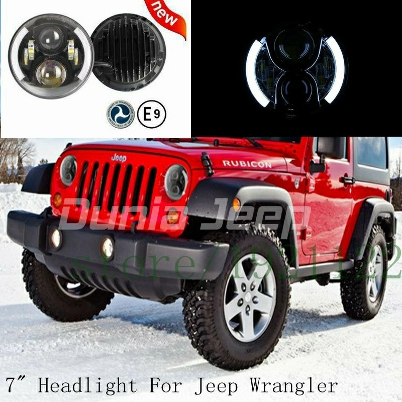 Headlamp Lampu Besar LED 7 Inch 50 Watt JW Speaker Jeep Rubicon,Toyota
