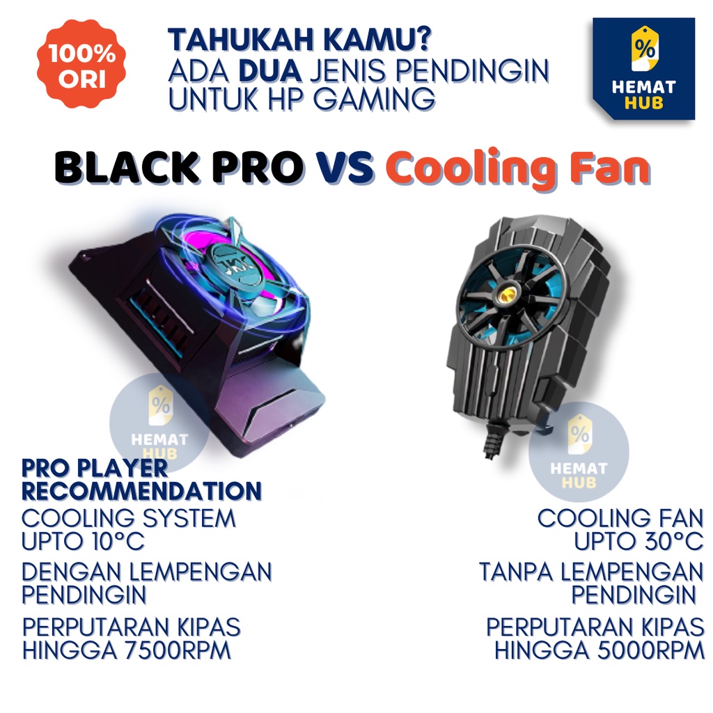 Kipas HP Gaming Pendingin Mobile Game Smartphone Cooling Fan Moba Portable USB HematHub