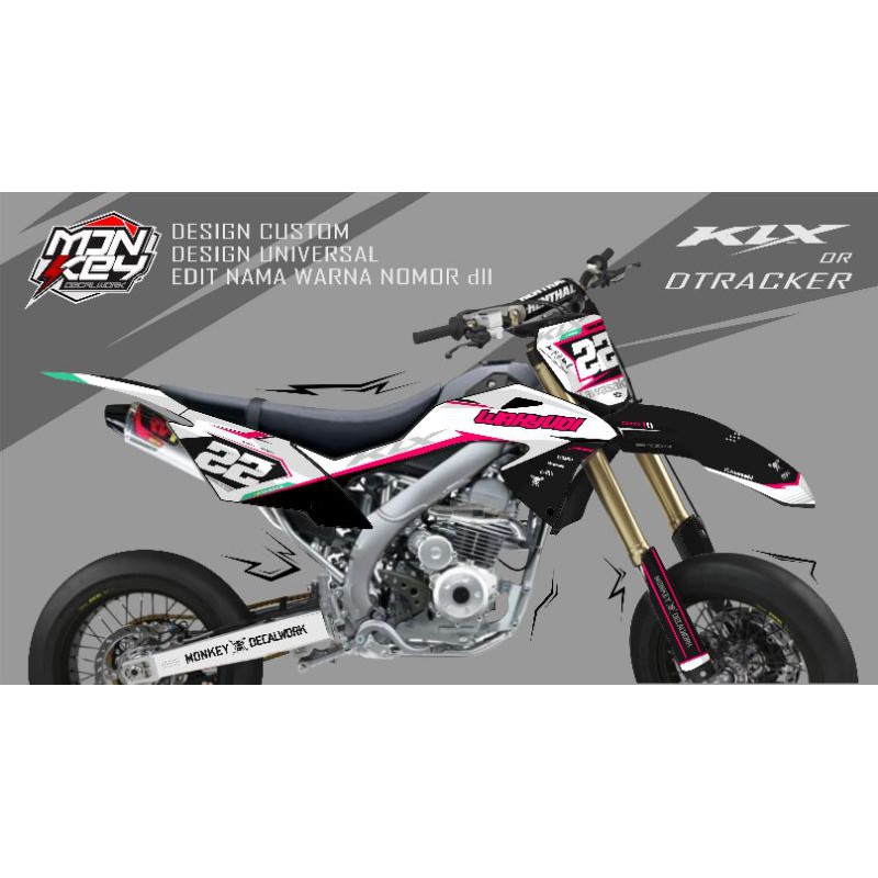 DECAL KLX D-TRACKER DEKAL STICKER DOFF GLITER