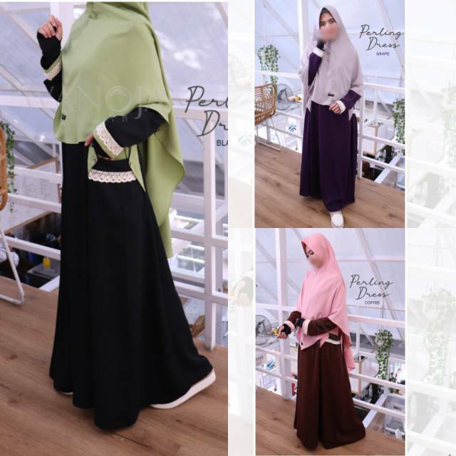 Gamis simple gamis polos ity crepe (ratunya crepe) perling dress by wanoja hijab
