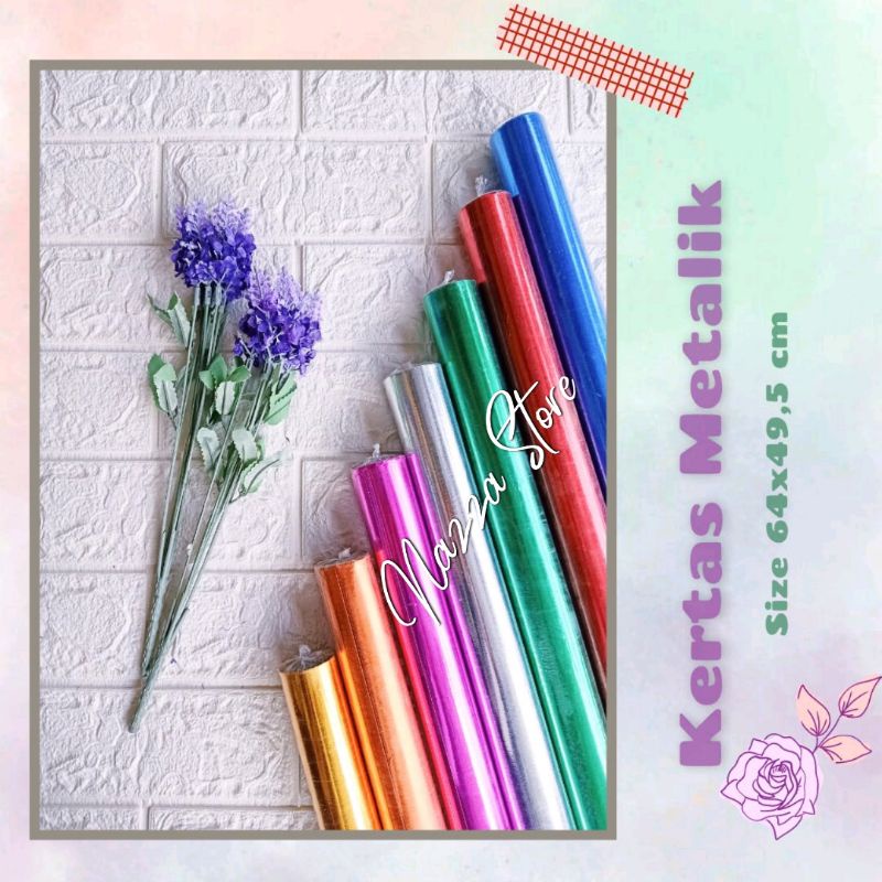 

Kertas Metalik ±64x49,5 cm isi 10 pcs