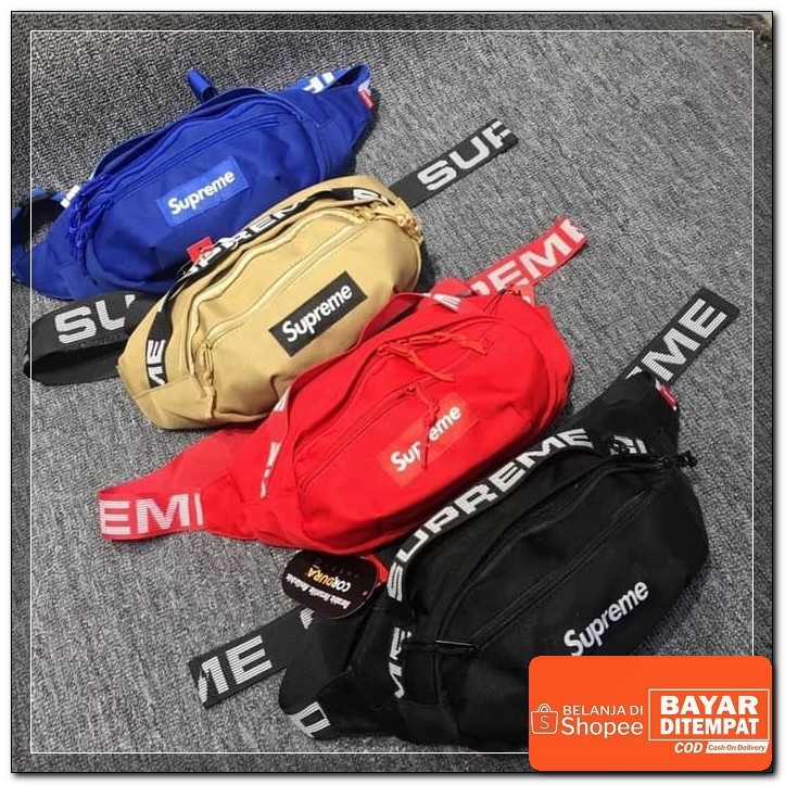 Tas Selempang Pria Keren Soulder Bag Slingbag Distro Cowok Army T UY535  Supreme / Supreme / Supre