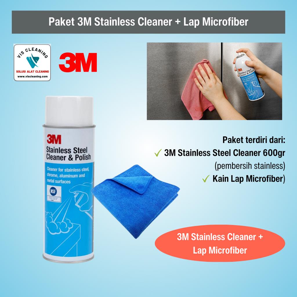 Paket 3M Stainless Cleaner + Lap Microfiber