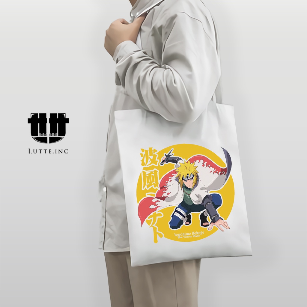 SALE Totebag Yondaime Anime Naruto Tote bag Kanvas Premium Lutte.Inc  ( The Yellow Flash )