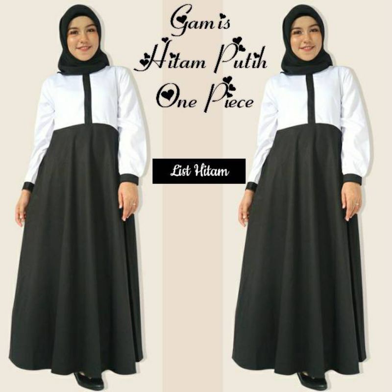 BAJU GAMIS SERAGAM  HITAM PUTIH (S.M.L.XL ) SERAGAM DINAS PNS /GURU/PEMDA