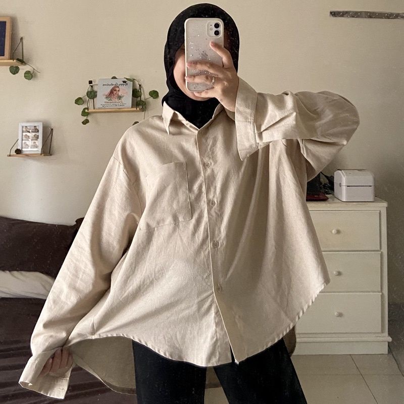 KEMEJA LINEN OVERSIZE SHIRT OVERSIZE KEMEJA POLOS SHIRT POLOS KEMEJA LINEN KEMEJA OVERSIZE