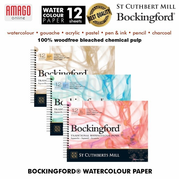 Bockingford Watercolour Paper Cold Pressed - Spiral - 12 lbr - 410x310mm - 300g