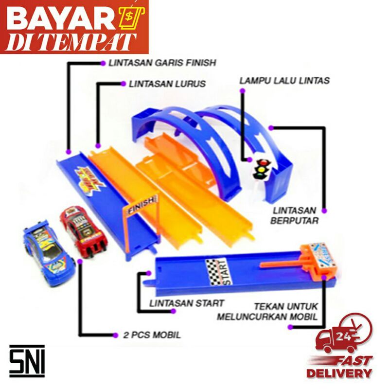 ( BISA COD ) Mainan Anak Jalur Mobil Balap 2461 - Track Racing