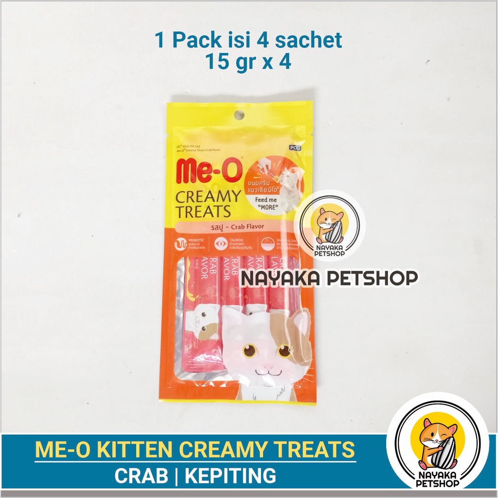 Meo Creamy Crab Flavour 60 gr Treats Snack Kucing Cat Food Cemilan