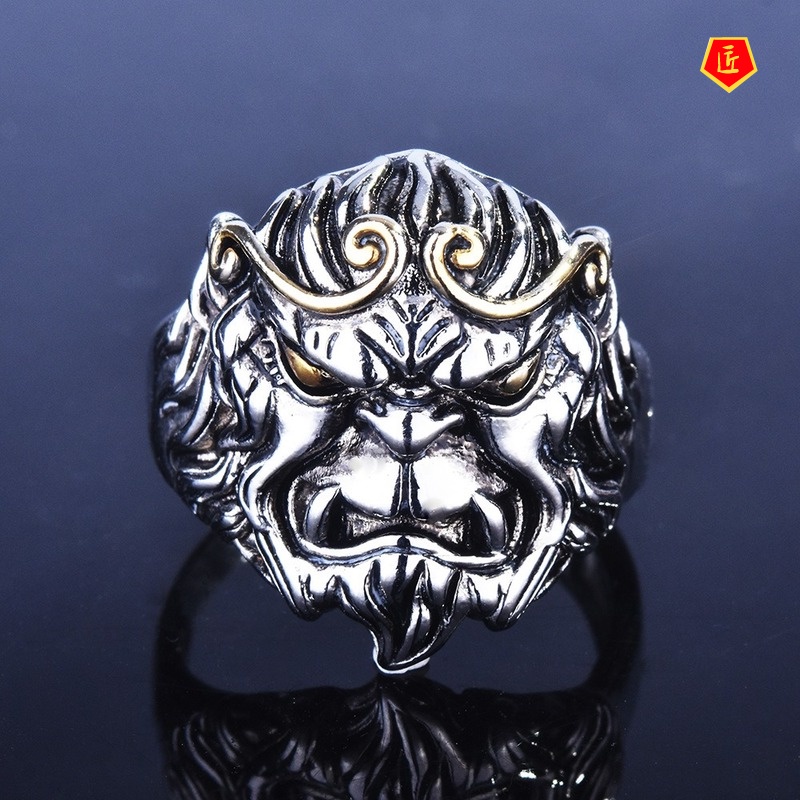 [Ready Stock]Retro 925 Silver Black Domineering Ring