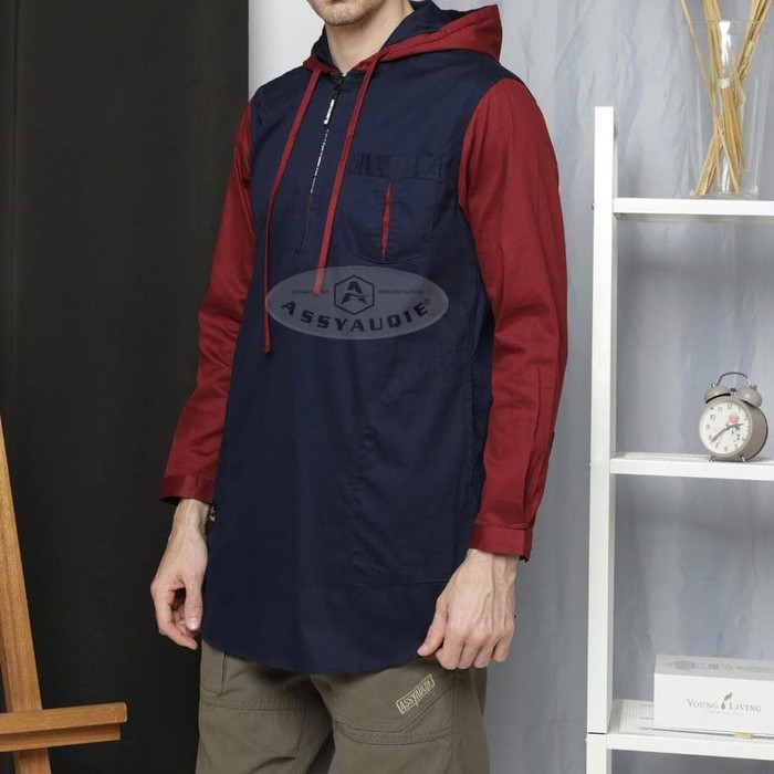 Kurta ziper lengan panjang kurta ziper hodie assyauqie