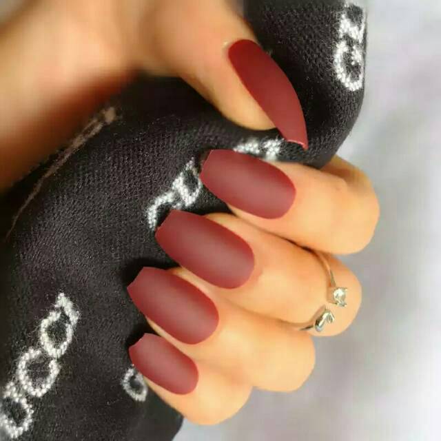 1 set 24pcs kuku palsu matte coffin || belum termasuk lem || fake nails ballerina || kuku palsu dove