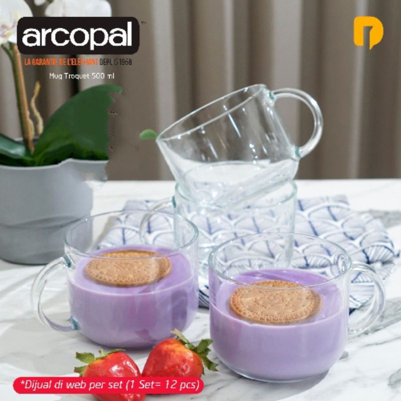 Gelas kaca 500ML tebal Arcopal mug troquet