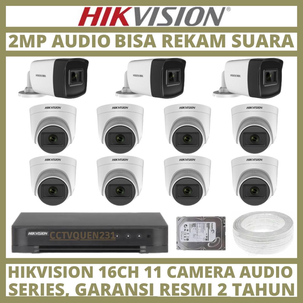 PAKET CCTV HIKVISION 2MP 16 CHANNEL 11 CAMERA TURBO HD KAMERA CCTV