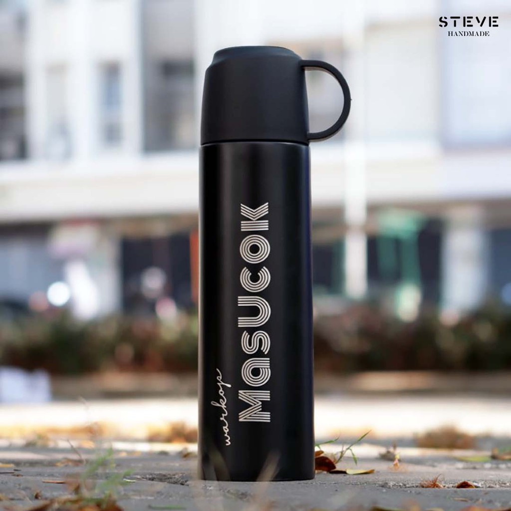 Botol minum stainless termos vacuum tumbler travel mug  TM0667 Black