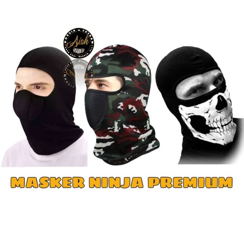 Jual MASKER BALACLAVA NINJA MASK / MASKER MOTOR FULL FACE / MASKER