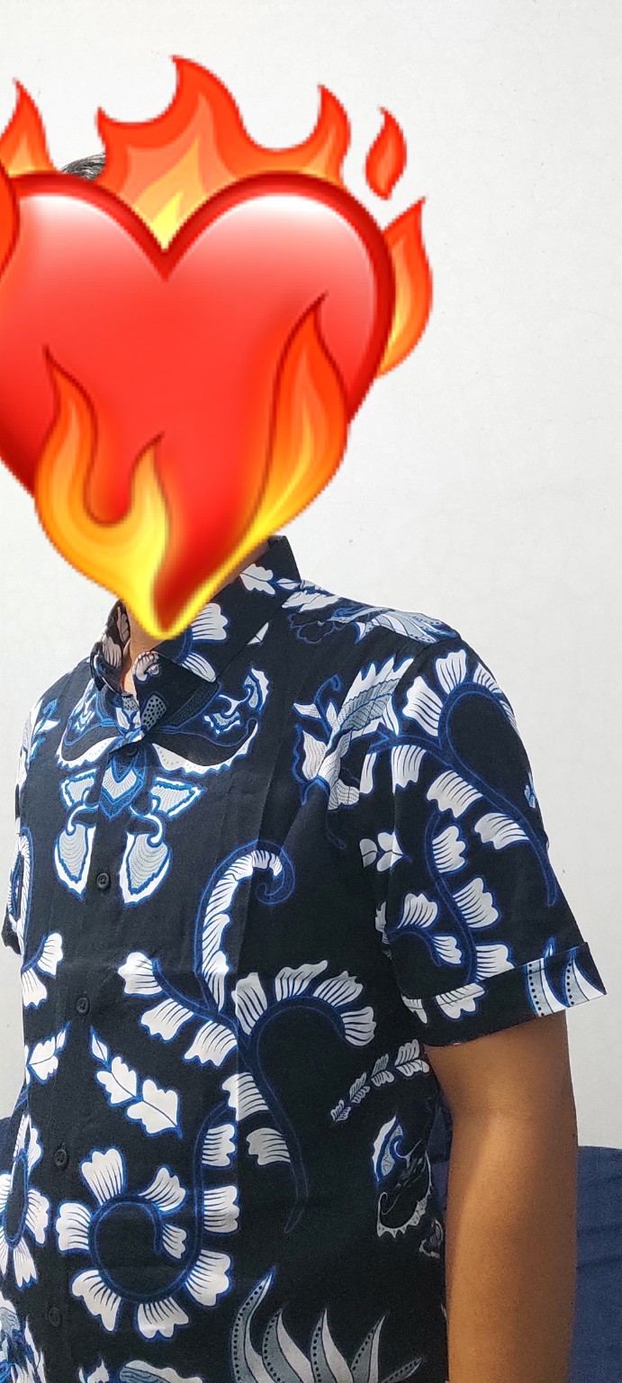 Manzone Kemeja Batik Pria Lengan Pendek Slim Fit Birawa 3-best Buy-blue