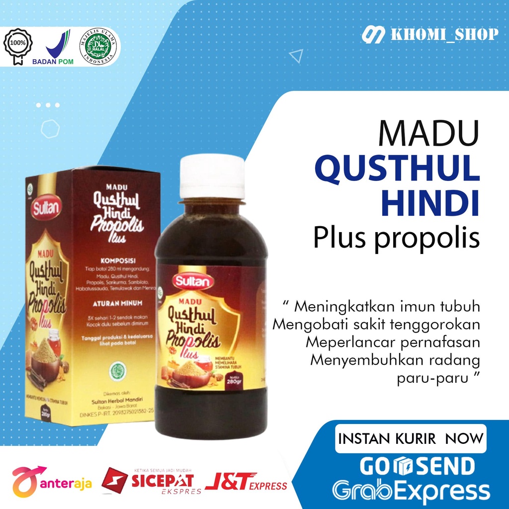 

Madu Qusthul Hindi Sultan Isi 280 Gr Plus Propolis Sambiloto - Obat Pencegah Virus Imunitas Tubuh