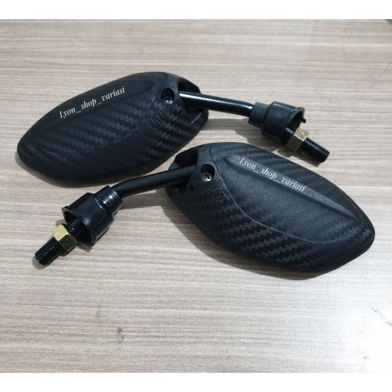 Spion Carbon Variasi Two Tone Honda Beat Scoopy Vario PCX Yamaha Mio JupiterZ Nmax Lexi Universal-3