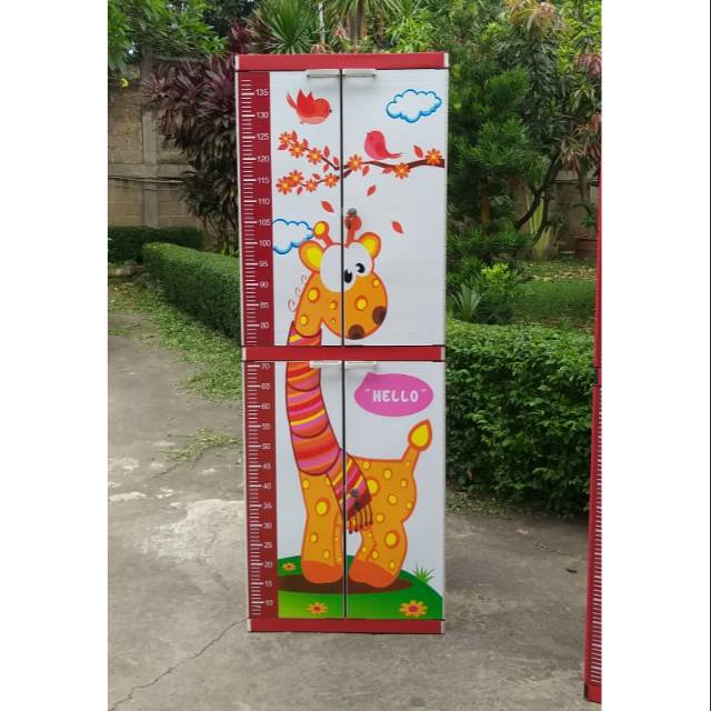 Lemari plastik anak akako mini / lemari anak berkarakter/ jerapah /tayo/lemari tayo