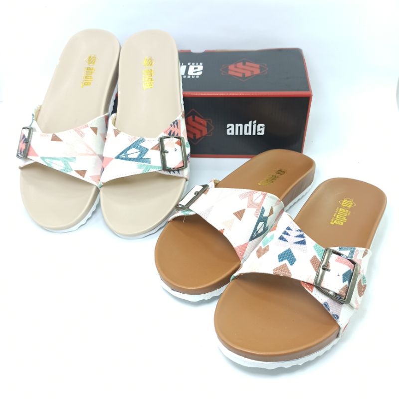 Sandal Birken Wanita Sendal Slop Motif Andis AF07