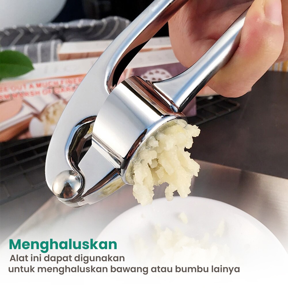 Penghancur Bawang Putih Stainless Multifunction Garlic Press