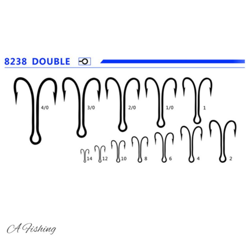 DOUBLE HOOK BLACK UKURAN 1 1/0 2/0 3/0 4/0