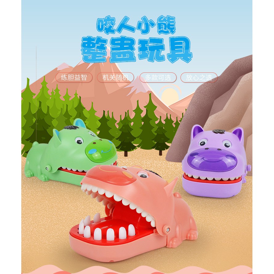 [FUNNY]Mainan New Model Crocodile And Hippo Dentist / Mainan Surprise Buaya Dan Hippo Gigit Jari