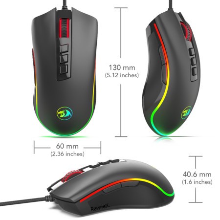 Mouse Gaming Redragon Wired USB Rgb Macro Cobra M711