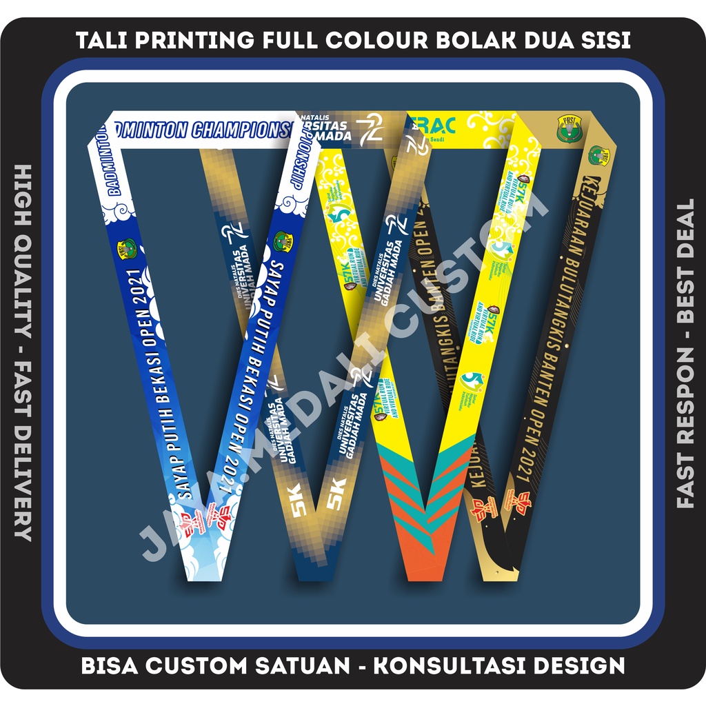 

TALI MEDALI PRINTING CUSTOM DUA SISI FULL COLOUR